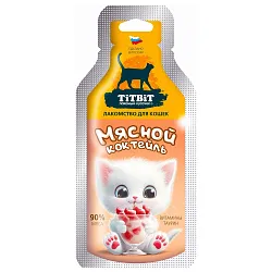 Лакомство TiTBiT для кошек Коктейль мясной 15 г Лакомство TiTBiT для кошек Коктейль мясной 15 г