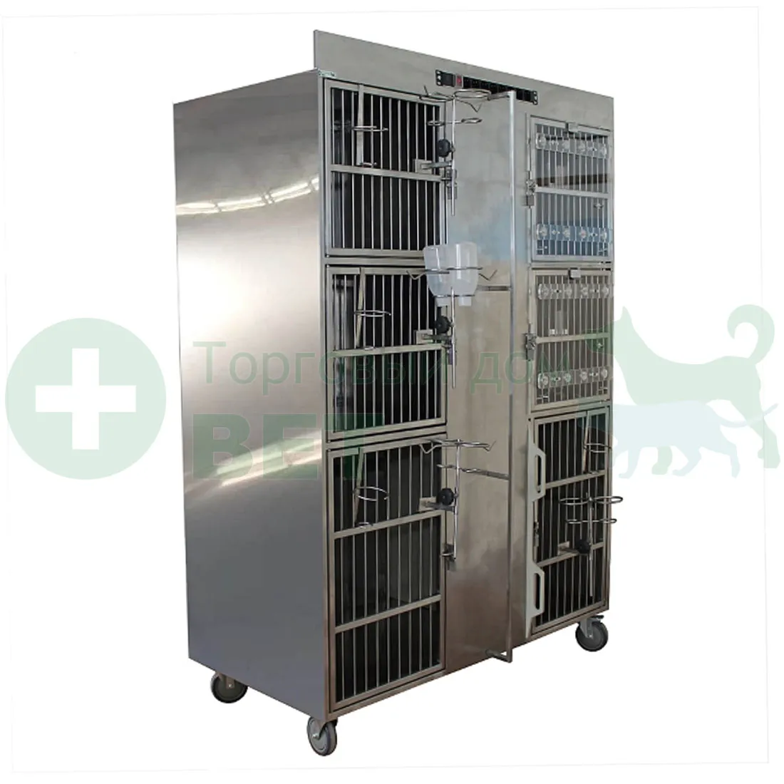 ТД ВЕТ Модуль клеток из нерж. стали, 3х ярусный  из 6 клеток 2/2/2, 1400х700х1800(1950)h