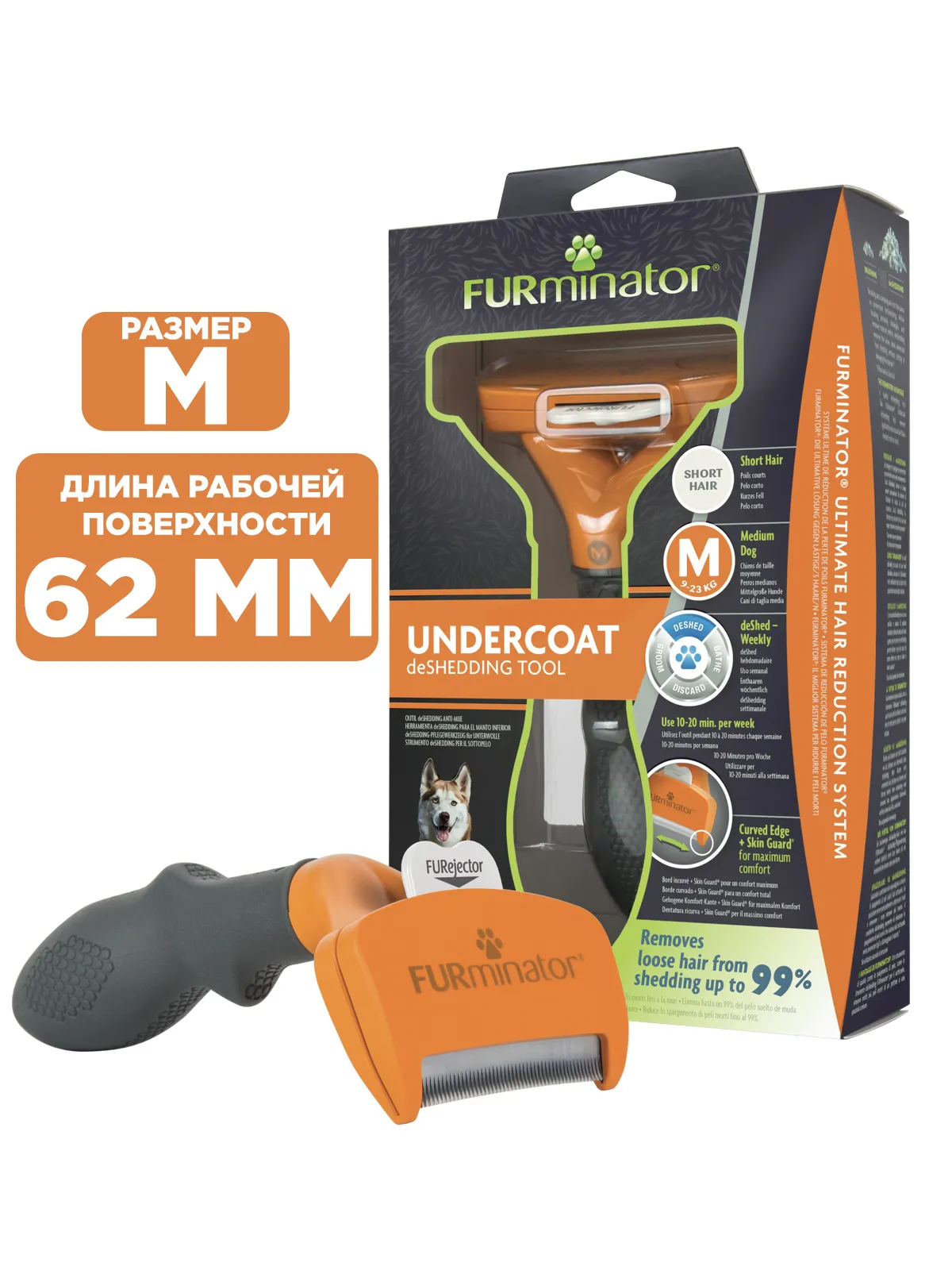 Фурминатор FURminator M для средних собак с короткой шерстью. СКИДКА 60%