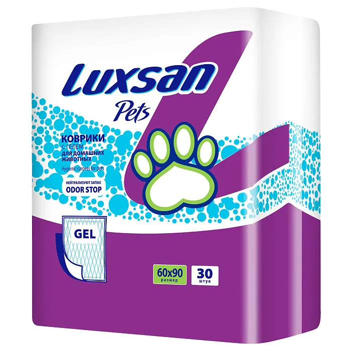 Коврики (пеленки) LUXSAN Premium GEL для животных 60х90, 30 шт СКИДКА 40%