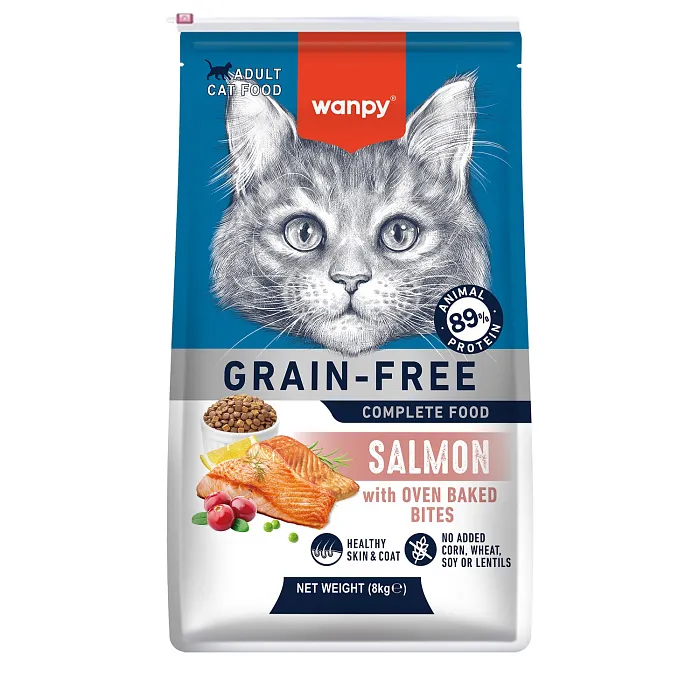 Сухой корм Wanpy Cat беззерновой с лососем для взрослых кошек 8 кг