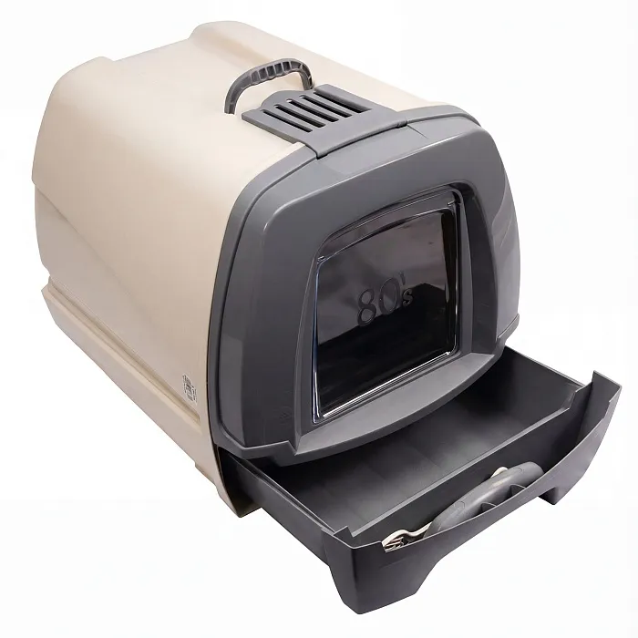 Био-туалет MPS 80'S MAXI для крупных кошек с выдвижным лотком 62х47х49см, серый
