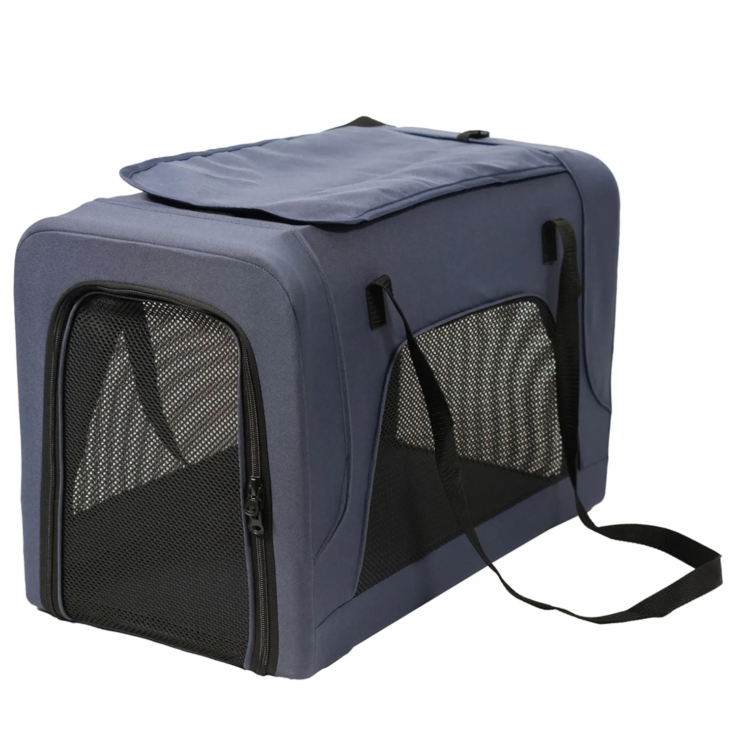 Коляска прогулочная Mr.Kranch для собак и кошек двойная (макс. нагрузка 10+10 кг) голубая