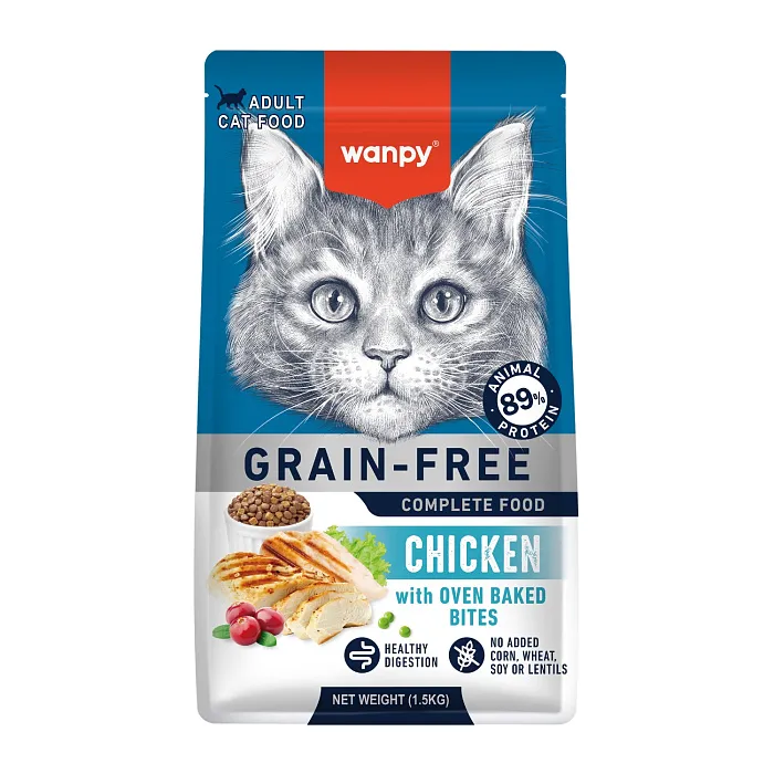 Сухой корм Wanpy Cat беззерновой с курицей для взрослых кошек 1,5 кг