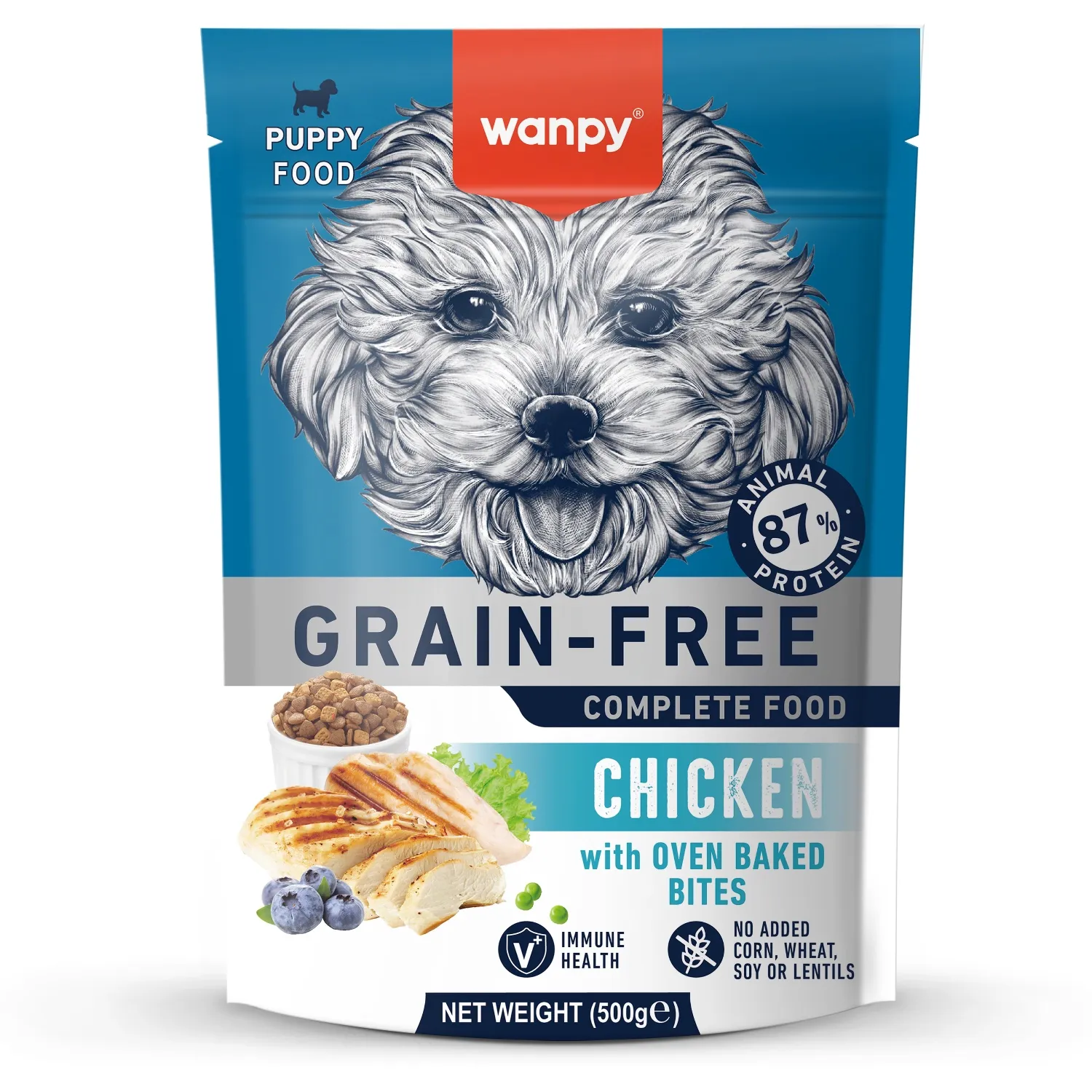 Сухой корм Wanpy Dog беззерновой с курицей для щенков 500 г