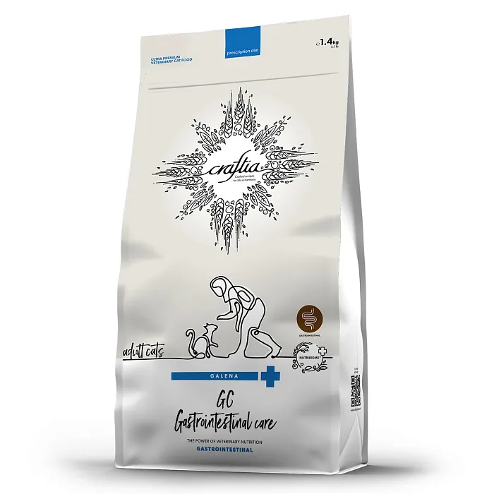 Ветеринарная диета CRAFTIA GALENA CAT GASTROINTESTINAL CARE Гастроинтестинал для кошек при заболеваниях ЖКТ 1,4 кг