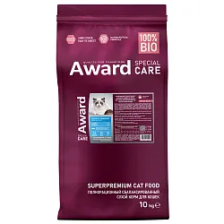 Сухой корм AWARD SPECIAL CARE Sensitive Skin&Coat для взрослых кошек для здоровой кожи и шерсти со свежей белой рыбой 10кг