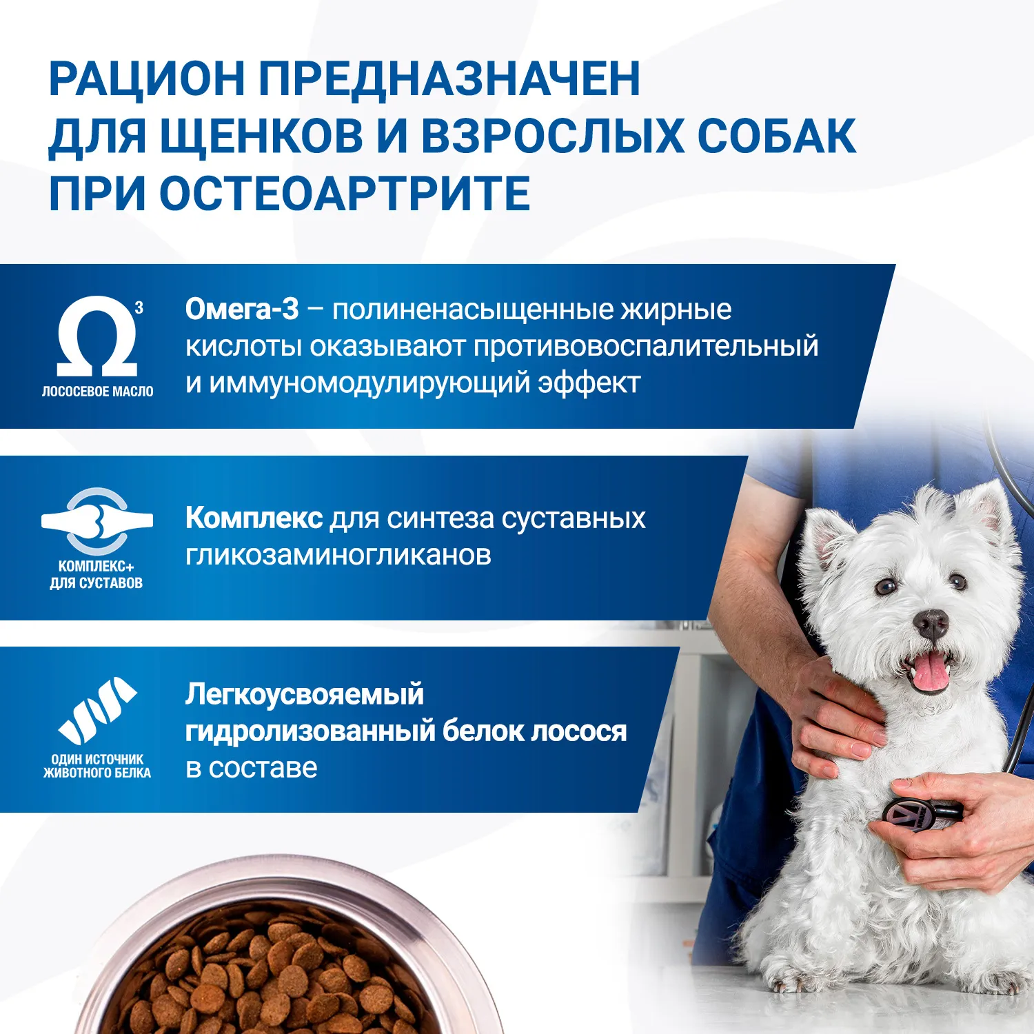 Диетический корм Monge VetSolution Dog Joint Mobility Джоинт Мобилити для собак и щенков при заболеваниях суставов 2 кг