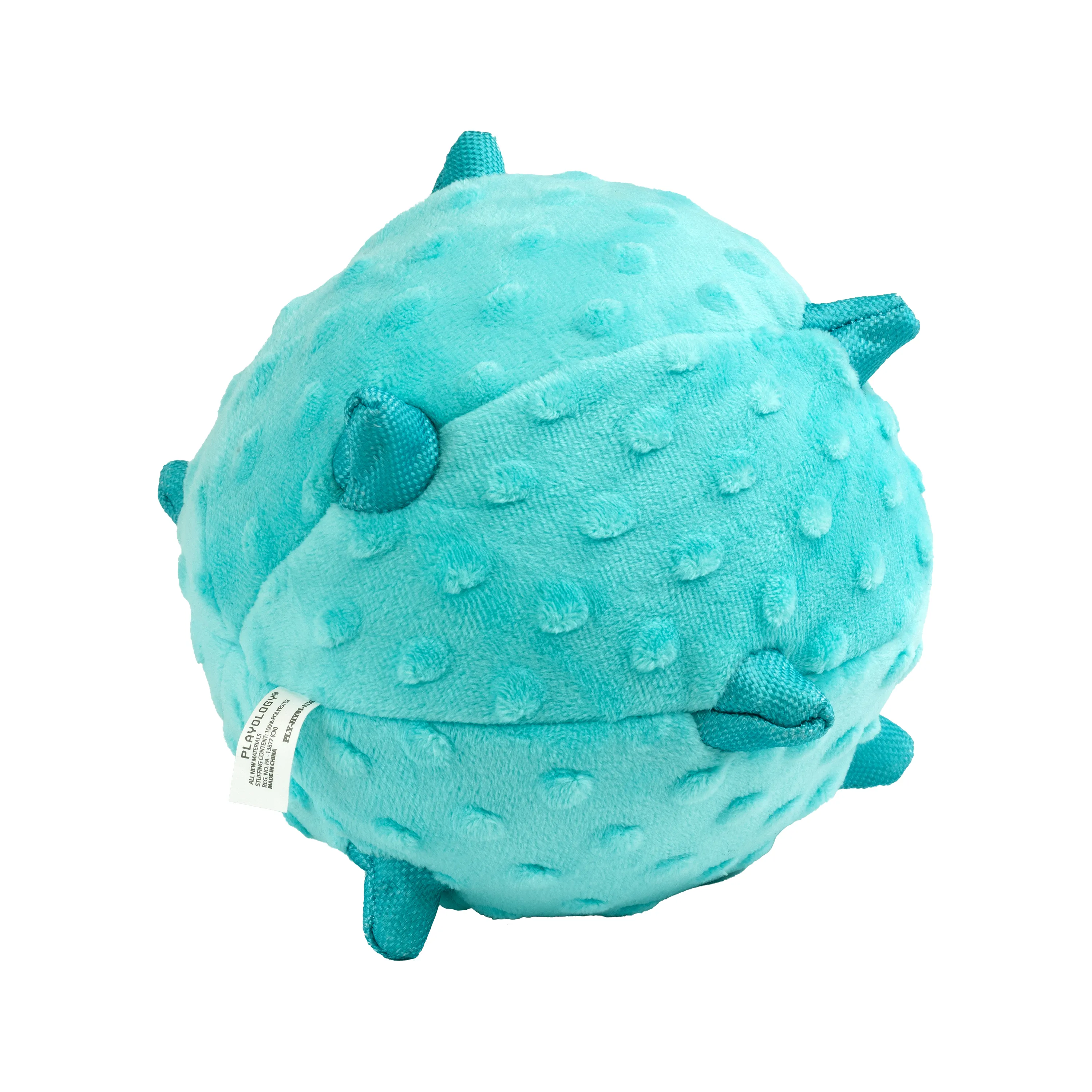 Сенсорный плюшевый мяч Playology PUPPY SENSORY BALL 15 см для щенков средних и крупных пород 8-16 недель с ароматом арахиса, цвет голубой СКИДКА 50%