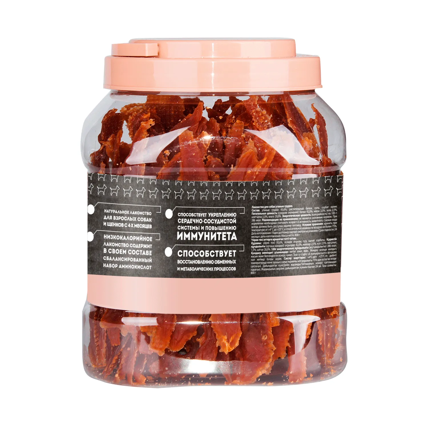 Лакомство Мнямс На каждый день для собак Утиные грудки в банке 800 г