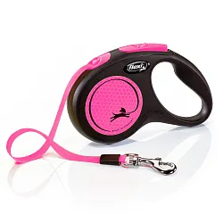 flexi рулетка Neon New S (до 15 кг) лента 5 м, светоотражающая,розовый неон flexi рулетка Neon New S (до 15 кг) лента 5 м, светоотражающая,розовый неон