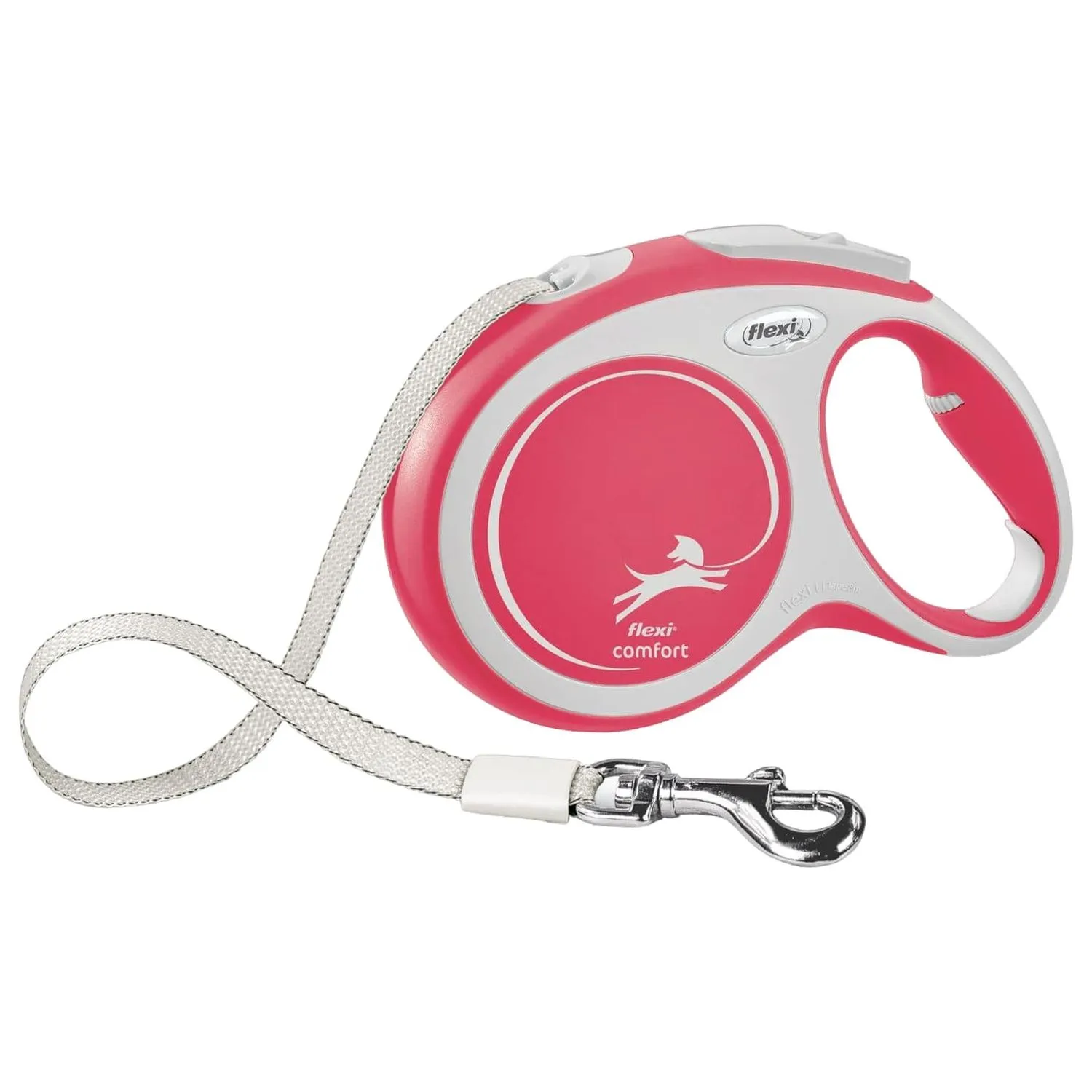 flexi рулетка NEW LINE Comfort L (до 50 кг) лента 8 м серый/красный