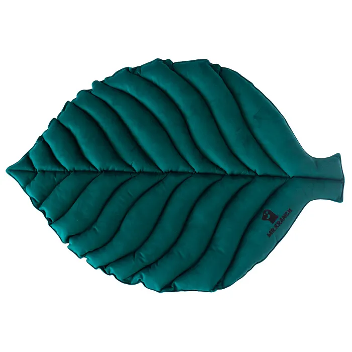 Лежанка Mr.Kranch для собак Листочек большая двусторонняя с имитацией кожи размер 120х73х6см зеленая